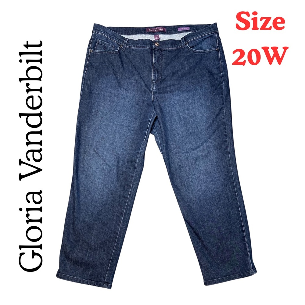 Gloria Vanderbilt Womens Jeans Size 20W Amanda Plus Dark Wash Stretch #162